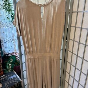 Rachel Zoe Metallic Tan Short-Sleeve Jumpsuit
